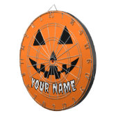 Personalisiert Orange Pumpkin Halloween Dein Name Dartscheibe (Vorderseite rechts)