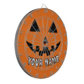 Personalisiert Orange Pumpkin Halloween Dein Name Dartscheibe (Vorderseite Links)