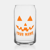 Personalisiert Orange Pumpkin Halloween Dein Name Dosenglas (Vorderseite)