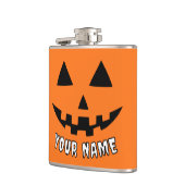 Personalisiert Orange Pumpkin Halloween Dein Name Flachmann (Links)