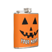 Personalisiert Orange Pumpkin Halloween Dein Name Flachmann (Rechts)