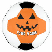 Personalisiert Orange Pumpkin Halloween Dein Name Fußball (Vorderseite)