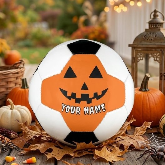 Personalisiert Orange Pumpkin Halloween Dein Name Fußball