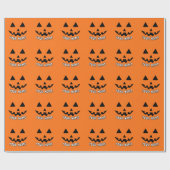 Personalisiert Orange Pumpkin Halloween Dein Name Geschenkpapier (Flach)
