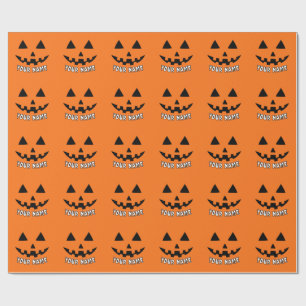 Personalisiert Orange Pumpkin Halloween Dein Name Geschenkpapier