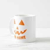 Personalisiert Orange Pumpkin Halloween Dein Name Kaffeetasse (Vorderseite Links)