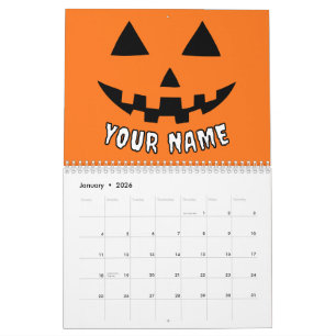 Personalisiert Orange Pumpkin Halloween Dein Name Kalender