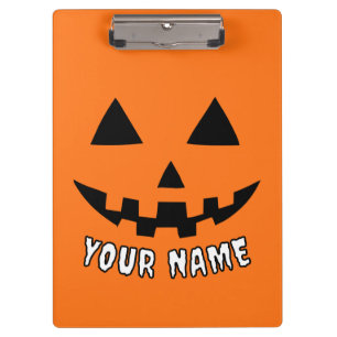 Personalisiert Orange Pumpkin Halloween Dein Name Klemmbrett