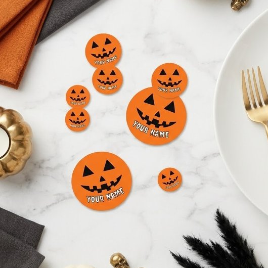 Personalisiert Orange Pumpkin Halloween Dein Name Konfetti
