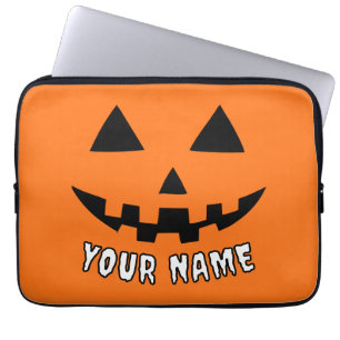 Personalisiert Orange Pumpkin Halloween Dein Name Laptopschutzhülle