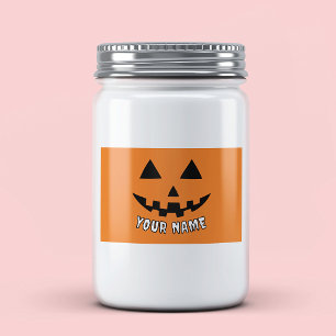 Personalisiert Orange Pumpkin Halloween Dein Name Lebensmitteletikett