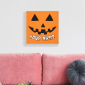 Personalisiert Orange Pumpkin Halloween Dein Name Leinwanddruck (Insitu (Wohnzimmer))