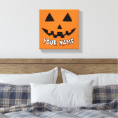 Personalisiert Orange Pumpkin Halloween Dein Name Leinwanddruck (Insitu (Schlafzimmer))