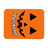 Personalisiert Orange Pumpkin Halloween Dein Name Magnet (Horizontal)