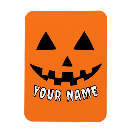 Personalisiert Orange Pumpkin Halloween Dein Name Magnet (Vertikal)