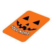 Personalisiert Orange Pumpkin Halloween Dein Name Magnet (Linke Seite)