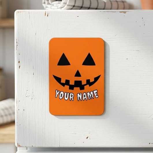 Personalisiert Orange Pumpkin Halloween Dein Name Magnet