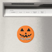 Personalisiert Orange Pumpkin Halloween Dein Name Magnet (In Situ (Geschirrspüler))
