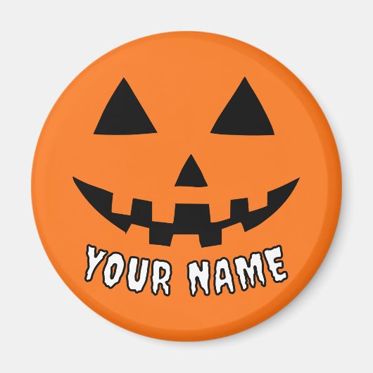 Personalisiert Orange Pumpkin Halloween Dein Name Magnet (Vorne)