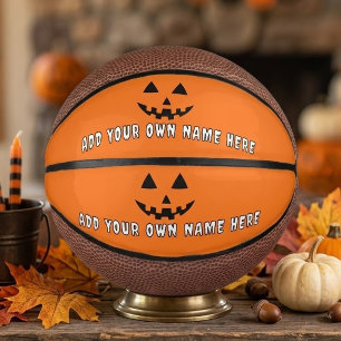 Personalisiert Orange Pumpkin Halloween Dein Name Mini Basketball