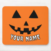 Personalisiert Orange Pumpkin Halloween Dein Name Mousepad (Vorne)
