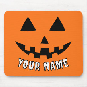 Personalisiert Orange Pumpkin Halloween Dein Name Mousepad