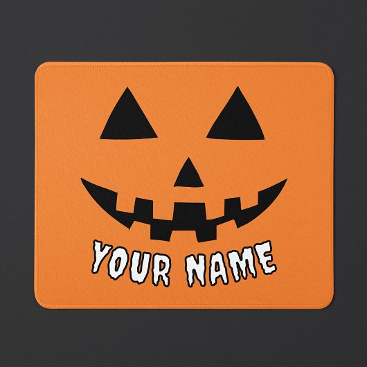Personalisiert Orange Pumpkin Halloween Dein Name Mousepad