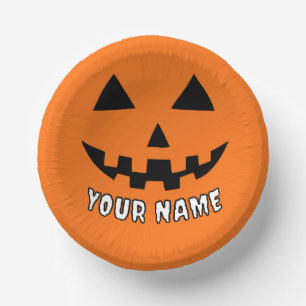 Personalisiert Orange Pumpkin Halloween Dein Name Pappteller