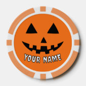 Personalisiert Orange Pumpkin Halloween Dein Name Pokerchips (Vorderseite)