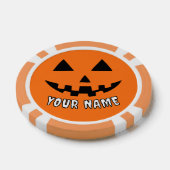 Personalisiert Orange Pumpkin Halloween Dein Name Pokerchips (Einzeln)