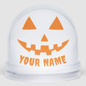 Personalisiert Orange Pumpkin Halloween Dein Name Schneekugeln (Vorderseite)