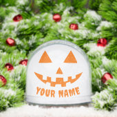 Personalisiert Orange Pumpkin Halloween Dein Name Schneekugeln (Weihnachten)