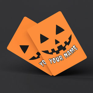 Personalisiert Orange Pumpkin Halloween Dein Name Spielkarten
