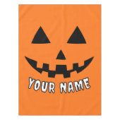 Personalisiert Orange Pumpkin Halloween Dein Name Tischdecke (Vorderseite)