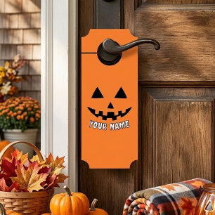 Personalisiert Orange Pumpkin Halloween Dein Name Türanhänger