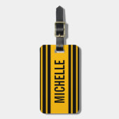 Personalisiert Orange Quad Stripe Gepäckanhänger (Vorderseite vertikal)