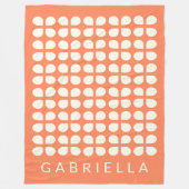 Personalisiert Orange Retro Mitteljahrhundert Mode Fleecedecke (Vorderseite)