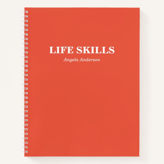 Personalisiert Orange School Subject Spiral Notizblock (Vorderseite)