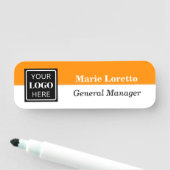 Personalisiert Orange Simple Namensschild (Beispiel)