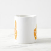 Personalisiert Orange Sports Foam Finger Kaffeetasse (Mittel)