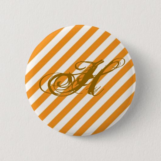 Personalisiert Orange Streifen Button (Vorderseite)