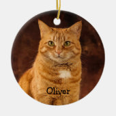 Personalisiert Orange Tabby Cat Keramik Ornament (Vorne)