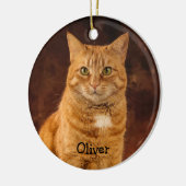 Personalisiert Orange Tabby Cat Keramik Ornament (Links)