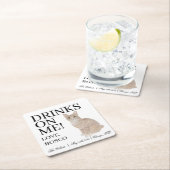 Personalisiert Orange Tabby Cat Wedding Rechteckiger Pappuntersetzer (Vor Ort)