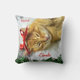 Personalisiert Orange Tabby Cat Weihnachten Kissen