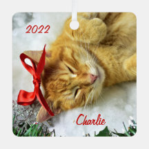 Personalisiert Orange Tabby Cat Weihnachten