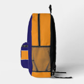 Personalisiert Orange und Blue Monogram Bedruckter Rucksack (Rechts)