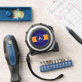 Personalisiert Orange und Blue Monogram Maßband