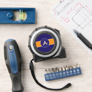 Personalisiert Orange und Blue Monogram Maßband