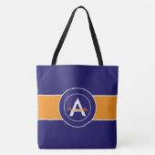 Personalisiert Orange und Blue Monogram Tasche (Vorderseite)